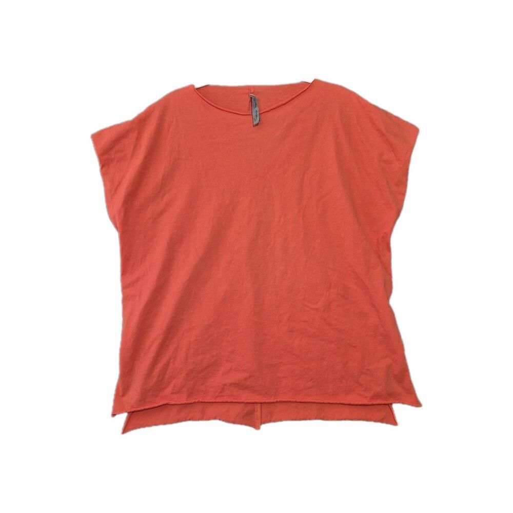 Cynthia Achby Women's Orange Boxy Oversize Cotton Shirt One Size